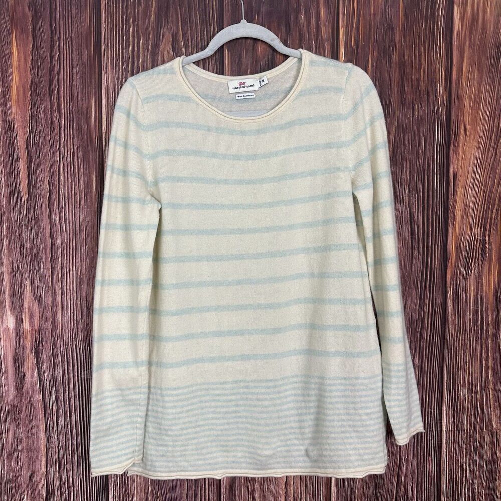 Vineyard Vines Merino Wool Cashmere Striped Sweater Long Sleeve Size Medium M